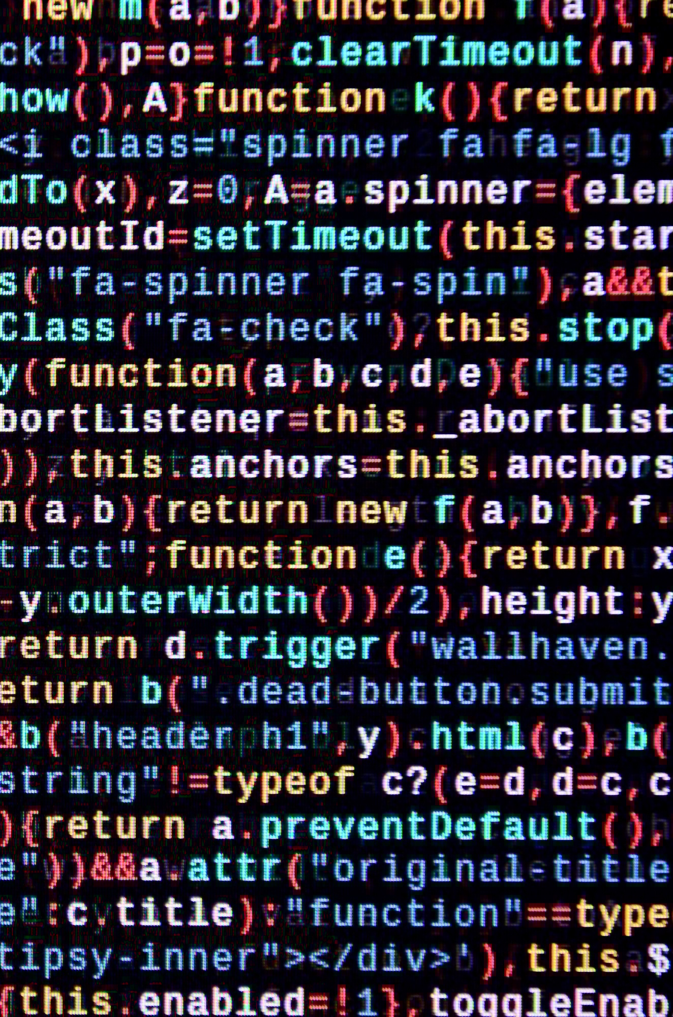 JavaScript code in text editor