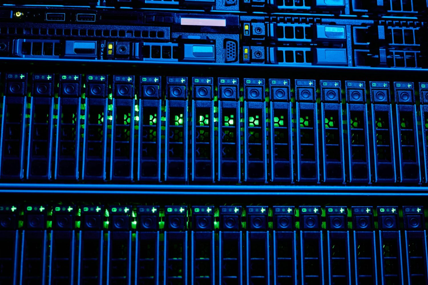 Setup of Blade Servers Close Up
